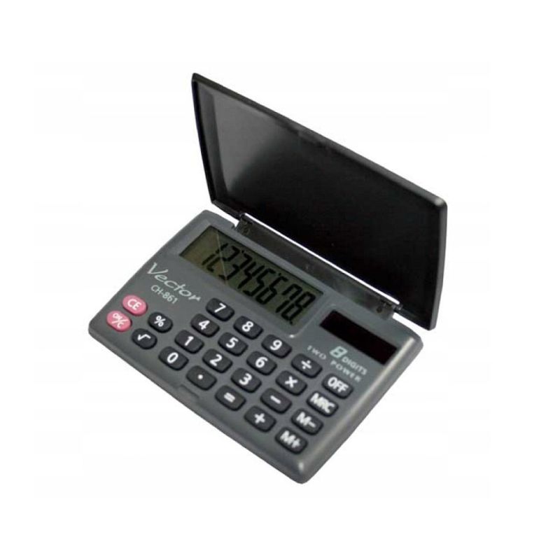 3. Vector KAV CH-861 Pocket Calculator, 8-digit, 87x58mm, black
