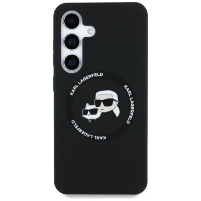 3. Karl Lagerfeld Silicone Double Heads And Circle MagSafe Samsung Galaxy S25 case black