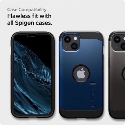 7. Spigen ALM Glass FC Tempered Glass for iPhone 13 / 13 Pro / 14 - Black
