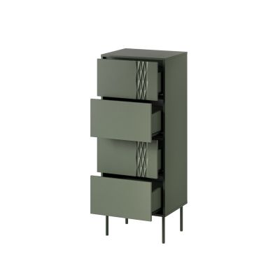 2. Chest of drawers 4S TRESSE 50x40x125 matt green