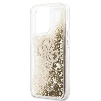 6. Guess 4G Big Liquid Glitter case for iPhone 13 Pro Max 6.7" - gold