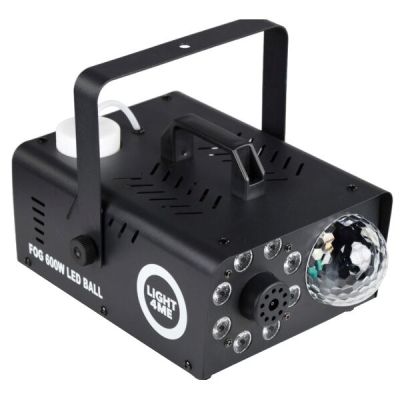 LIGHT4ME FOG 600W LED BALL - Smoke/fog machine, backlit smoke effect/disco ball, wireless remote control