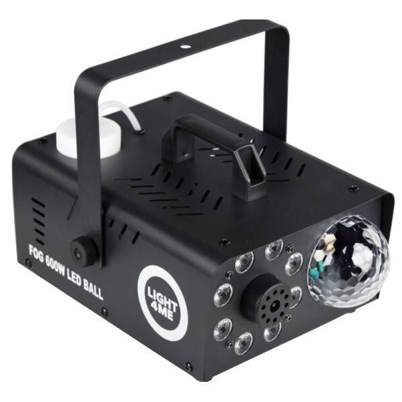 LIGHT4ME FOG 600W LED BALL - Smoke/fog machine, backlit smoke effect/disco ball, wireless remote control