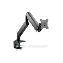 Single desk arm with clamp 1xLCD with gas spring max. 35" and 15kg