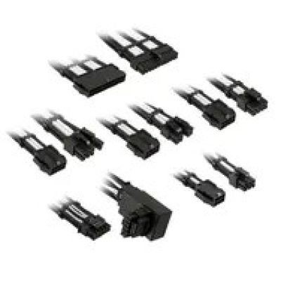Kolink Core Pro Braided Cable Extension Kit 12V-2x6 Type 1 - Jet Black/Brilliant White