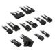 Kolink Core Pro Braided Cable Extension Kit 12V-2x6 Type 1 - Jet Black/Brilliant White