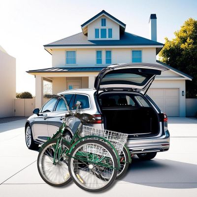 8. 3-WHEEL FOLDING BIKE 24 GREEN SHIMANO 7-SPEED