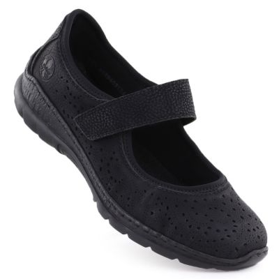 Rieker N4299-00 women's black velcro shoes