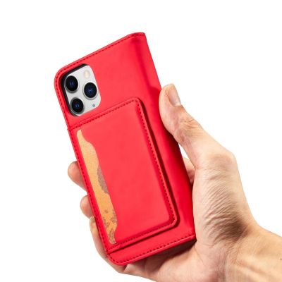 12. Magnet Card Case for iPhone 12 Pro Max Pouch Card Wallet Card Holder Red