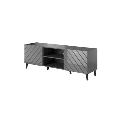 5. ABETO TV cabinet 150x42x52 graphite/glossy graphite