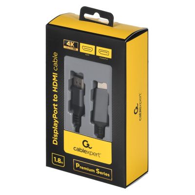 GEMBIRD CABLE DISPLAYPORT M -> HDMI M/M 4K, 1.8M