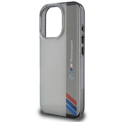 6. BMW Motosport IML Vertical Stripe iPhone 16 Pro Case - Gray