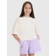 Oversized crop top t-shirt with print for girls 4F 4FJWSS25TTSHF1868-11S