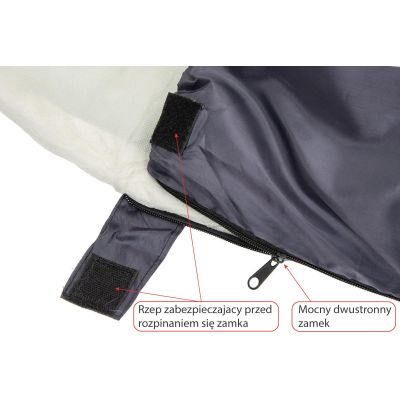 17. LIGHT TOURIST SLEEPING BAG 200X70CM GREY ENERO CAMP