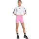 6. Women's adidas Essentials 3-Stripes High Waisted Biker Shorts Pink KT1625