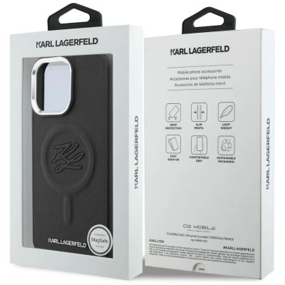 8. Karl Lagerfeld Embossed Ring Initials MagSafe Case for Samsung Galaxy S26 - Black