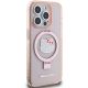4. Hello Kitty Ring Stand Glitter Electrop Logo MagSafe Case for iPhone 15 Pro - Pink
