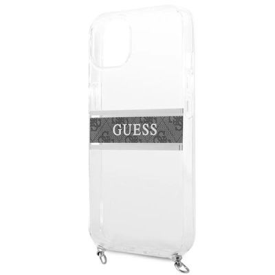6. Guess GUHCP13SKC4GBSI iPhone 13 mini 5.4" Transparent hardcase 4G Gray Strap Silver Chain