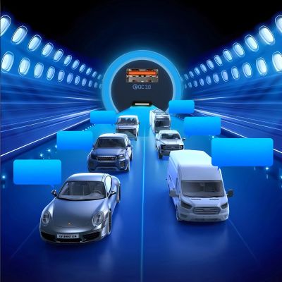 6. Dudao R4Ultra 120W Power Delivery Quick Charge LED Car Charger USB-A USB-C - Gray