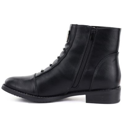 7. Women's black flat ankle boots M.Daszyński SA62-126