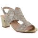 Women's openwork beige heeled sandals M.Daszyński MR1954-2