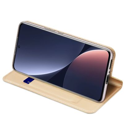 5. Dux Ducis Skin Pro Case Xiaomi 13 Pro Flip Card Wallet Gold Stand