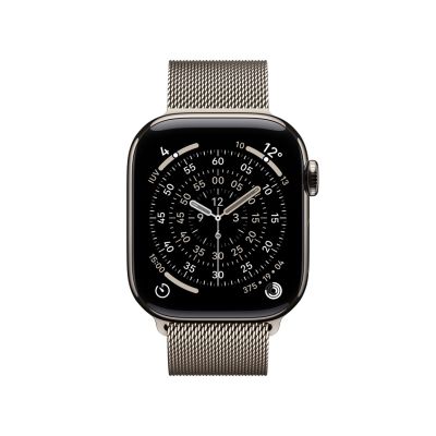 2. Apple Watch Series 11 (2025) Cell 42mm Titanium Natural Case with Natural Milanese Strap