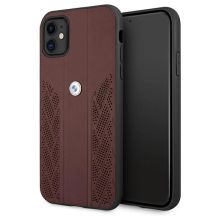 BMW Leather Curve Perforate Case for iPhone 11 / Xr - Red