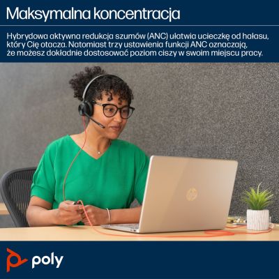 18. POLY Blackwire 8225 Stereo USB-C Headset + USB-C/A Adapter