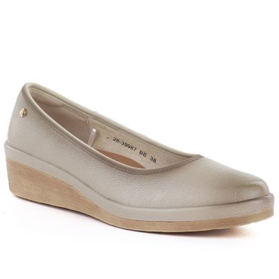 Women's beige wedge shoes Vinceza 39987