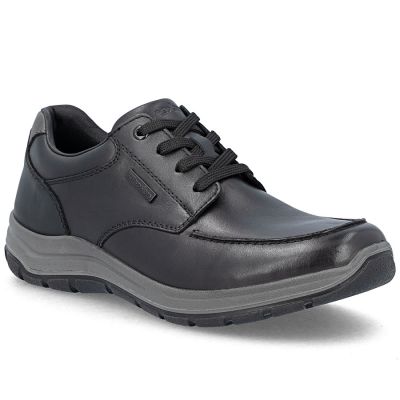 Men's comfortable leather shoes, width H, black, Rieker 03607-24