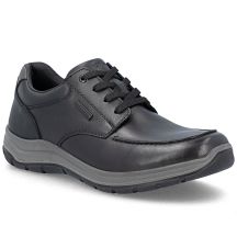 Men's comfortable leather shoes, width H, black, Rieker 03607-24