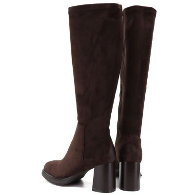 5. Women’s brown suede heeled boots Potocki SZ12849