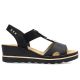 2. Women's comfortable platform wedge sandals black Rieker 67498-00