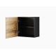 2. VIGO square display cabinet 50/50/30 black/wotan oak