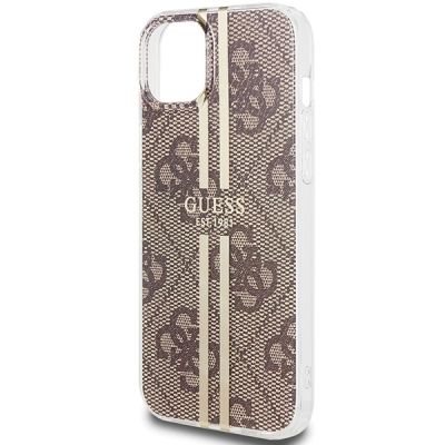 6. Guess IML 4G Gold Stripe case for iPhone 15 Plus / 14 Plus - brown