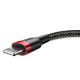 3. Baseus Cafule USB-A / Lightning 2.4A QC 3.0 cable 1 m - black and red