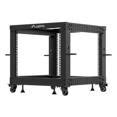 4. OPEN RACK 19" 9U 600X600-1100 ADJUSTABLE BLACK LANBERG