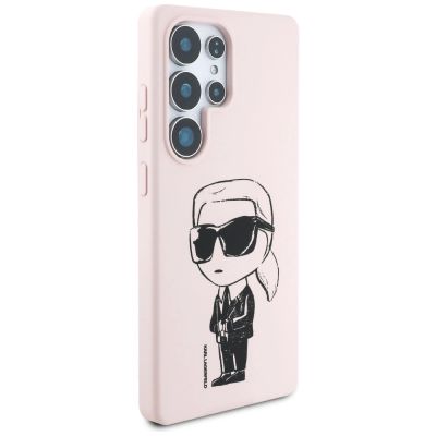 4. Karl Lagerfeld Silicone Graffiti Ikonik Printed Logo MagSafe Case for Samsung Galaxy S25 Ultra - Pink