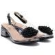 4. Black transparent sandals with a decorative heel D&A MR62-9100