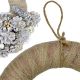 4. DECORATIVE HALF WREATH 34 CM GOLD WITH PINE CONES AND BAUBLES MICA