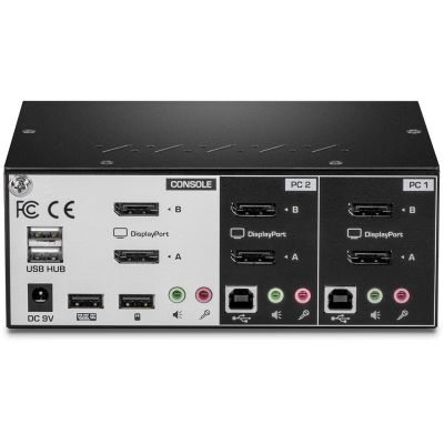 4. TRENDnet 2-Port DisplayPort KVM Switch with USB 2.0 Audio Hub