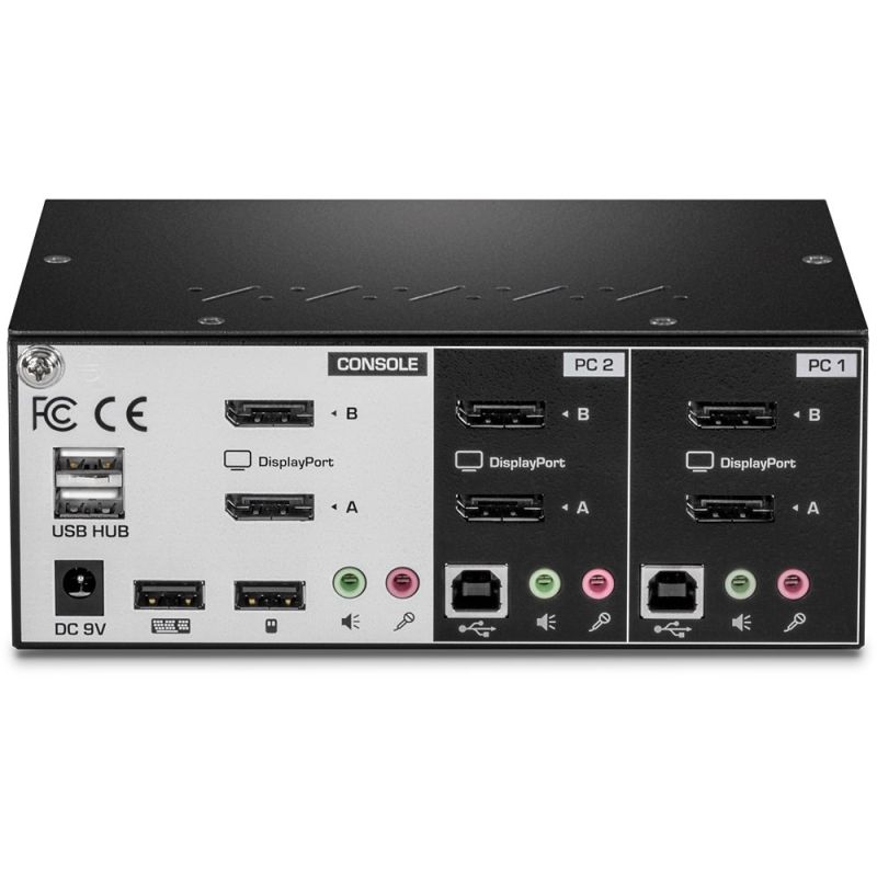 4. TRENDnet 2-Port DisplayPort KVM Switch with USB 2.0 Audio Hub