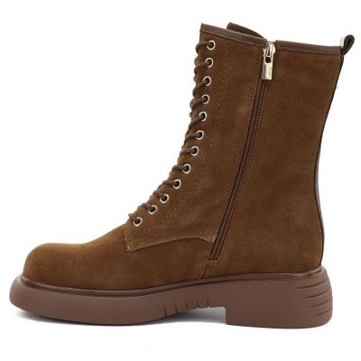 3. Women's leather ankle boots, suede, camel, Big Star UU274611