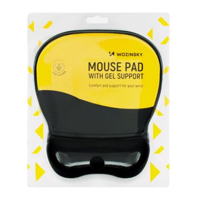 6. Wozinsky Ergonomic Mouse Pad with Wrist Cushion, Gel, Eco-Leather, Large, Anti-Slip - Black