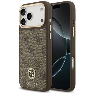 Guess 4G Strass Logo MagSafe Case for iPhone 17 Pro Max - Brown