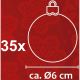 26. DECORATIVE PLASTIC BALL 6CM SET 35 PCS RED