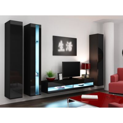 8. TV cabinet VIGO NEW '140' 30/140/40 black/black-polished