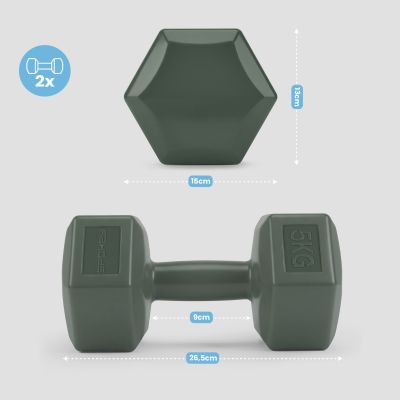 10. Dumbbell Set for Workouts, 2 x 5 kg Spokey MONSTER