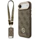 Guess 4G Strass Logo & Big Strap Metal Buttons MagSafe Case for iPhone Air - Brown
